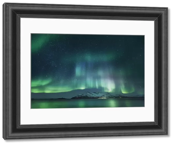 Antique Framed Print Of Polar Light Aurora Borealis Near Tromsvik Norway