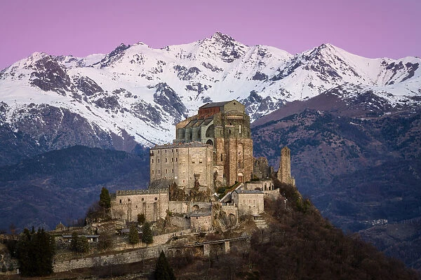 Sunrise at Sacra di San Michele mount Pirchiriano