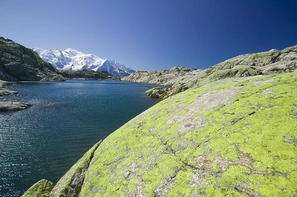 Prints of Mont Blanc from Lac Noir in the Aiguille Rouge National Park near Chamonix France