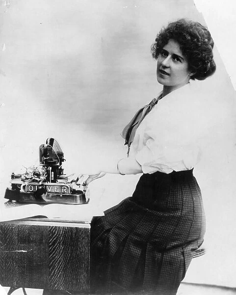 TYPIST, c1890. Secretary with an Oliver typewriter, c1890