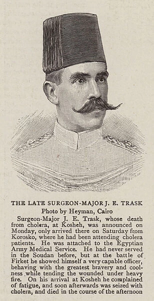 The Late Surgeon Major J E Trask engraving available as Framed