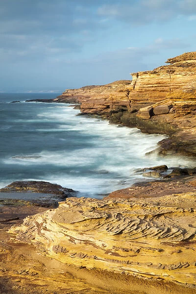 Coastal cliffs of Kalbarri National Park at Pot Alley, Western Australia, December 2015