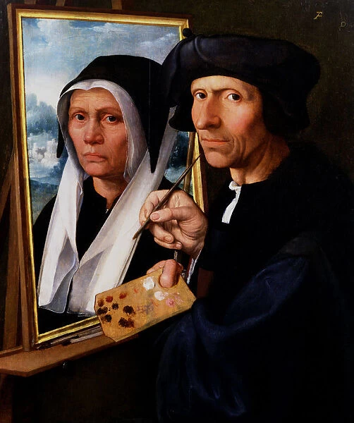 Jacob Cornelisz. van Oostsanen painting his wife Anna