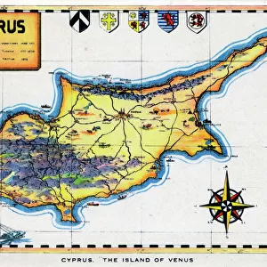 Maps and Charts Antique Framed Print Collection: Cyprus