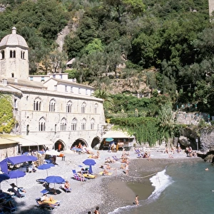 Beach and Benedictine abbey of San Fruttuosa