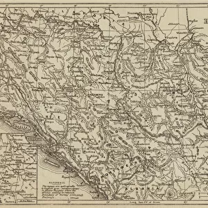 Maps and Charts Antique Framed Print Collection: Montenegro