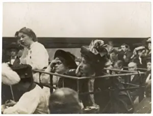 Rush Trial Print: Christabel Pankhurst and Mrs Pankhurst in Court