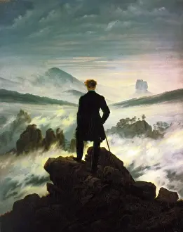 Wanderer Above the Sea of Fog Oil on Canvas Print