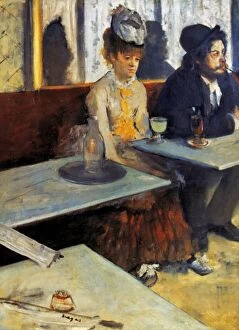 Paintings Antique Framed Print Collection: Edgar Degas: At the Cafe, or The Absinthe Drinker. Oil on canvas, 1873