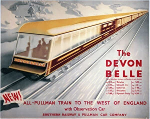 Railways Canvas Print Collection: The Devon Belle, SR poster, 1947