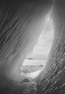 The Cavern in the Iceberg Print, Terra Nova in Distance