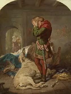 LLywelyn (1173-1240) and his Brave Hound, Gelert 1880 by Gourlay Steell