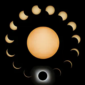 Total Solar Eclipse Print: Composite Image of Phases